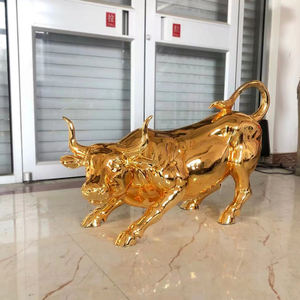 Statue de taureau en cuivre personnalisée en usine, produits de décoration d'intérieur, sculpture en métal, couleur dorée, ornements de taureau en laiton, sculpture en laiton - Product Image 3