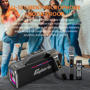 Máquina de Karaokê Portátil X12 200W para Adultos, Alto-falante BT5.3 de 200W, 2 Microfones Sem Fio, Luzes de Festa RGB, Sistema de Karaokê para Uso Externo/Doméstico - Product Image 4