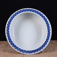 Pot de fleurs en céramique de style chinois bleu et blanc de Jiangxi, de haute qualité, écologique, décoration intérieure, style campagnard, vente directe d'usine