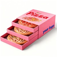 Cajas de Cartón Deslizantes para Pizza, Embalaje de Alimentos Personalizado de Fábrica OEM al por Mayor, Cajas de Pizza de Múltiples Niveles