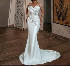 S0476G Vestido de Novia, Vestido de Novia Hecho a Medida, Vestido de Novia de Encaje con Falda de Tul, Vestido de Novia de Satén - Product Image 1