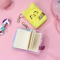 Carnet de notes portable en peluche chat de dessin animé, petit carnet mignon, carnet de composition Kawaii pour étudiantes et jeunes filles