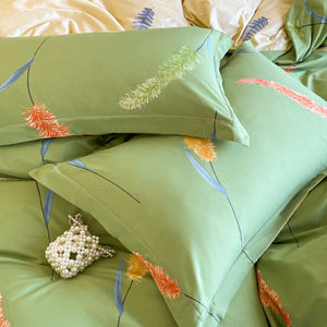 Ensemble de literie personnalisé en coton de luxe pour la maison 4 pièces drap de lit taie d'<span class=keywords><strong>oreiller</strong></span> housse de <span class=keywords><strong>couette</strong></span> ensemble pour Queen King - Product Image 5