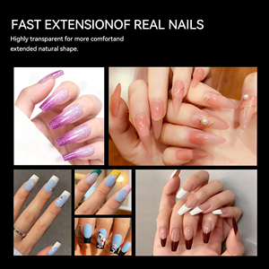 ชุดปลายเล็บแบบเต็มฝาปิด96ชิ้นแพ็คผสมแผ่นซิลิกอน4แบบใสต่อเล็บธรรมชาติรูปร่างแตกต่างกัน - Product Image 6