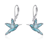 Humming Bird Phoenix Boucle D'oreille En Argent Sterling Turquoise Dangle Drop Boucle D'oreille Bijoux Cadeaux pour Femmes