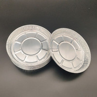 Plaque Ronde en Aluminium Robuste et Ultra-Resistante, Contenant Alimentaire Jetable Circulaire pour Grands Rôtis, Grillades et Barbecues