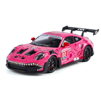 Modèle de voiture en alliage moulé sous pression 1:24, édition peinture dinosaure 911 GT3 RS, avec portes ouvrables, lumières et sons, jouet moulé sous pression