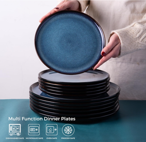 Platos y Tazones de Cerámica con Esmalte Reactivo Azul Premium Personalizados, Vajilla de Gres de Lujo, Venta al por Mayor para Restaurantes, Hoteles y Bodas - Product Image 4