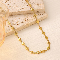 Collier pendentif en acier inoxydable plaqué or 18 carats pour femmes, chaîne à maillons en forme de cœur, résistant au ternissement, tendance, haut de gamme