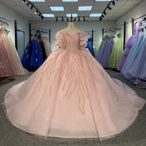 Dy9986 Blush Pink Chiffon Vintage Quinceanera Dresses Lace Appliqued <b>Ankle</b>-Length Sweet 16 Party Ball Gowns Birthday Party - Product Image 6