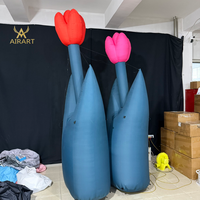 Fleur de tulipe gonflable de haute qualité avec lumière LED intégrée pour la décoration d'expositions et de festivals, fleur gonflable avec souffleur d'air