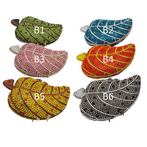 Hoge kwaliteit, modieuze avondclutch met strass-diamantdecoratie, kristallen bladvormige kettingband voor dinerfeesten - Product Image 5