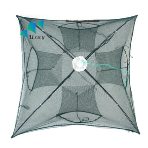 สีดำพับ4-20หลุมร่มไนลอนดักสำหรับตกปลากุ้งและปู - Product Image 2