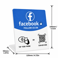 Carte NFC 140x120mm en PVC pour affichage de table, paiement sans contact par tapotement et lecture, idéale pour les tables de café