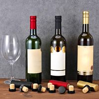100 bouchons de vin naturels et 3 capsules thermorétractables en PVC de 3 couleurs pour bouteilles de vin, bouchon droit
