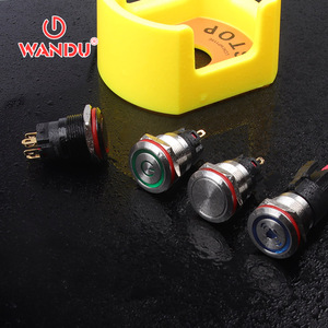 WD19A 19 7-pin 5-pin جرس باب ليد ذاتي القفل وظيفة فورية مفتاح زر مقاوم للماء - Product Image 6