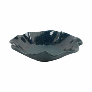 Bol décoratif rond ondulé en poterie émaillée moderne, centre de table, décoration d'intérieur - Product Image 3