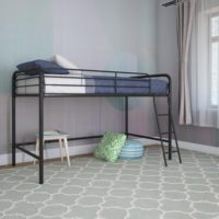 Lit superposé mezzanine en métal pour enfants cadre de lit avec échelle