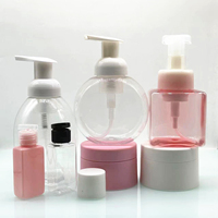 Vente en gros de bouteilles à pompe en mousse de plastique transparent et rose pour les soins de la peau sérum pressage pour animaux de compagnie shampooing huile essentielle emballage de lotion