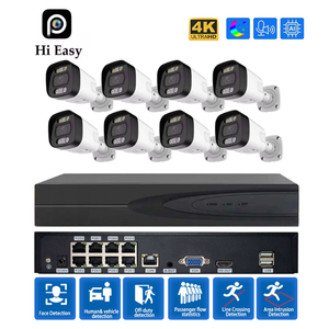 Bộ camera IP POE ngoài trời chống nước Full Color HD 4K 8MP 8 kênh tích hợp nhận diện khuôn mặt, hệ thống camera an ninh <span class=keywords><strong>CCTV</strong></span> giá rẻ - Product Image 1