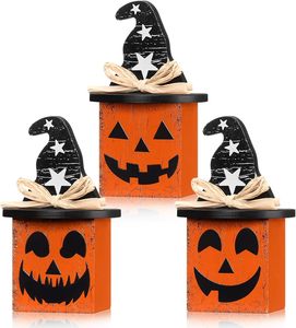 Adorno de Mesa de Calabaza de Halloween de Alta Calidad, Decoraciones de Madera Aterradoras para Fiestas, Directo de Fábrica - Product Image 5