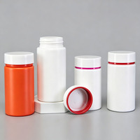 Bouteille en plastique pharmaceutique en HDPE blanche/orange avec logo personnalisé, 120 ml, 150 ml, 175 ml, 200 ml