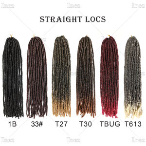 Meilleur Prix – Extensions de Cheveux Synthétiques Noirs Lisses Fausses Locs au Crochet, <span class=keywords><strong>Dreadlocks</strong></span>, Tresses Africaines pour Femmes - Product Image 5