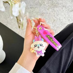 Porte-clés de la trilogie de dessins animés Ikawa, pendentif de poupée Chiikawa, décoration à suspendre pour sac, porte-clés de voiture, lot - Product Image 4