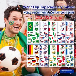 Nouvel Autocollant Temporaire de Tatouage d'Étoile de l'Équipe Nationale 2026 pour Événements, Jeux, Fêtes de Fans, Autocollant Facial Temporaire, Lot de 10 Pièces - Product Image 1