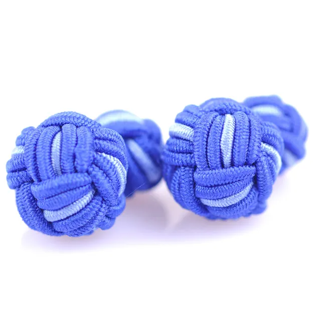 High Quality Fashion Cuff Links Twin Color Silk Knot Big and Small Size