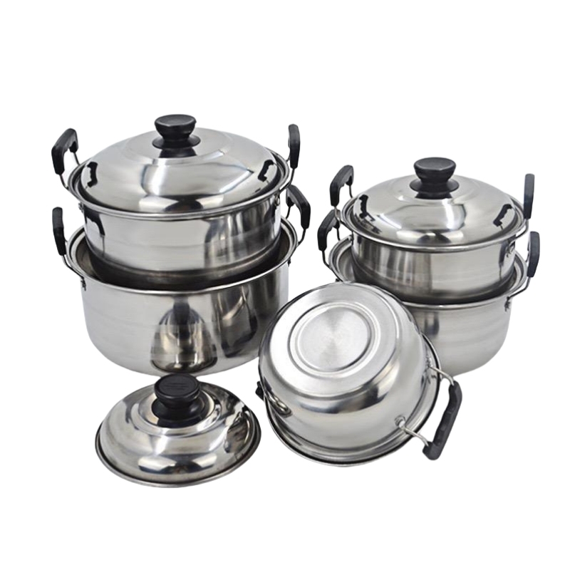 5pcs Kitchen Ware Soup Steamer Pot Set With Lid Stainless Steel Cooking Pot Set Cookware Sets Household Items · image 5