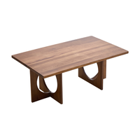 Table basse moderne et durable de style maison avec texture chaude en bois de buis naturel, élégant mobilier de salon