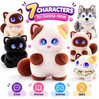 Mainan Kucing Premium Berisi Isian, Dapat Berbicara, Dengan Mata Ekspresif, Diaktifkan Sentuhan, Memberikan Umpan Balik Emosional, Cocok untuk Toko Hadiah Liburan