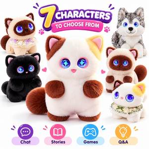 Juguete de Gato de Peluche Premium con Chat de Voz Inteligente, Ojos Expresivos y Respuesta Emocional Activada por Tacto para Tiendas de Regalos Navideños - Product Image 6