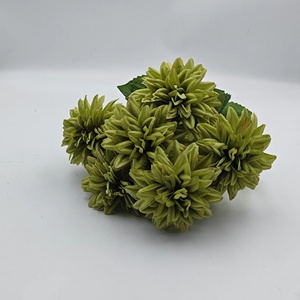 Nouveau Style fait à la main vert artificiel <span class=keywords><strong>Dahlia</strong></span> fleur Pu Real Touch étanche léger pour la fête des mères maison et décor externe - Product Image 2