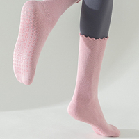 Logo plissé personnalisé Pilates robe de yoga antidérapante respirant tricoté Compression équipage printemps arcs anti-dérapant corps/manchette/bas pour