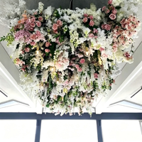 Fleurs artificielles suspendues faites à la main, hortensias et roses, pour la décoration intérieure des cafés, restaurants, hôtels, suspendues au plafond