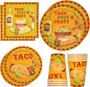 Tacos Tuesday let's Taco Party Supplies Set di stoviglie Tacos messicani day Fiesta Birthday stoviglie - Product Image 1