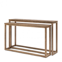 Ensemble de tables d'appoint en bois massif chêne vieilli style français AY-2607W pour chambre, salon, appartement, hôtel – Console durable
