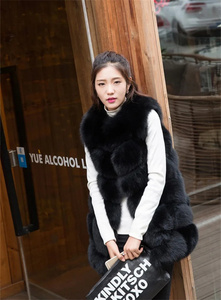 Gilet in Pelliccia <span class=keywords><strong>di</strong></span> Volpe Colorato, Giacca Invernale Senza Maniche, Gilet in Pelliccia <span class=keywords><strong>di</strong></span> Volpe Naturale per Donna, Design Caldo e Alla Moda, Cappotto in <span class=keywords><strong>Visone</strong></span> Streetwear - Product Image 3