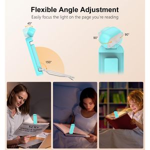 Gritin <b>Reading</b> <b>Light</b> Clip Rechargeable Led Book <b>Light</b> 3 Color Temperatures 5 Level Dimmable <b>For</b> <b>Bed</b> <b>Reading</b> - Product Image 5
