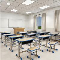 Ensemble bureau et chaise d'école réglables en hauteur, structure solide, poste de travail ergonomique pour étudiants, pour la salle de classe, les études, les devoirs et l'apprentissage