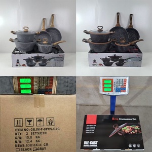 Conjunto de Utensílios de Cozinha Antiaderentes de Alta Qualidade com Base Multicamadas de Granito, 8 Peças, Conjunto de Utensílios de Alumínio Antiaderente - Product Image 3