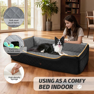 Siège de voiture pour grand chien, lit de voyage en éponge haute densité avec housse lavable et sangles de sécurité pour chiens de taille moyenne à grande - Product Image 3