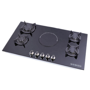 Placa <span class=keywords><strong>de</strong></span> Cocción Integrada <span class=keywords><strong>de</strong></span> Vidrio Templado <span class=keywords><strong>de</strong></span> Buena Calidad con 5 Quemadores, 4 <span class=keywords><strong>de</strong></span> <span class=keywords><strong>Gas</strong></span> y 1 Eléctrica, Estufa Combinada <span class=keywords><strong>de</strong></span> <span class=keywords><strong>Gas</strong></span> y Cerámica - Product Image 1