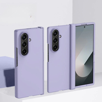 Casing HP Hard Shell Tekstur Kulit PC untuk Samsung Galaxy Z Fold 7 6 5 3 4 ZFold7 dengan Pelindung Engsel