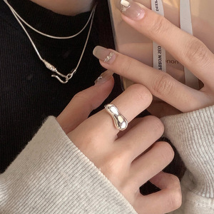 Anillo Geométrico Coreano con Diseño de Nube, Plata de Ley S925, Joyería de Moda para Mujer, Regalo para el Dedo Índice - Product Image 4