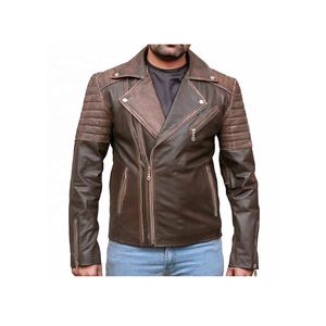 Autumn Winter Men's Vintage Breathable Motorcycle High PU Breathable <b>Warm</b> Brown Sheep Skin Pattern Long Wholesale Fashion New - Product Image 1