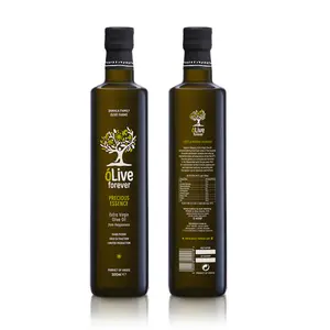 Recyclable Food Grade Italy Olive Oil Packaging 250ml 500ml 750ml 1000ml Empty round amber Glass Bottle Olive Oils