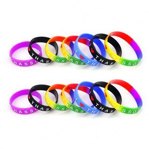Bracelets extensibles en silicone colorés pour anniversaire, logo personnalisé, respectueux de l'environnement, promotionnels, pour adultes et enfants, fête - Product Image 1